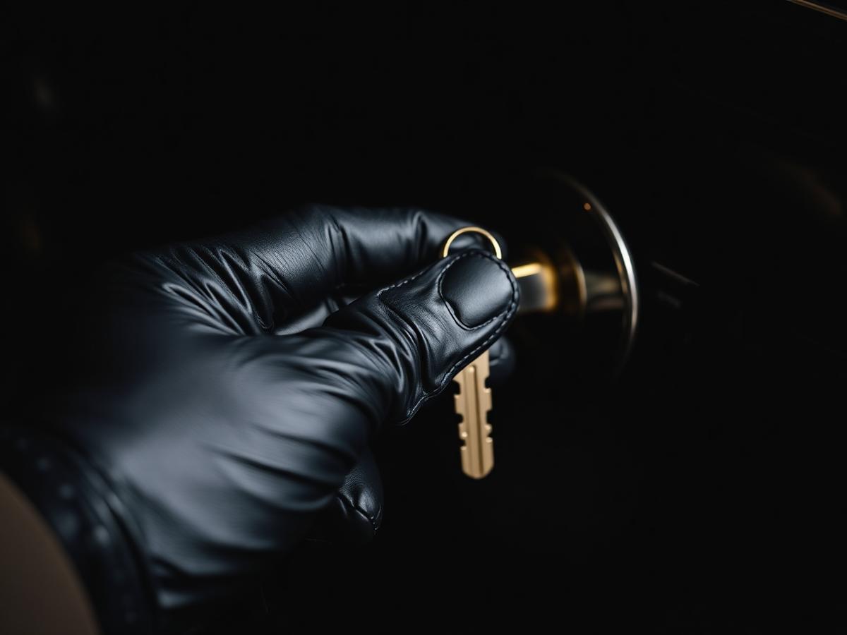 Officer with keys performing lock-up patrol